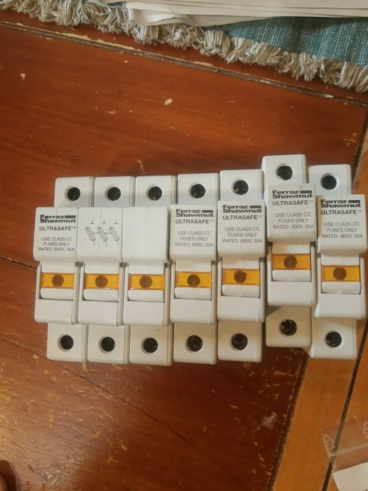 NICE LOT of 6 Gould Ferraz Ultrasafe Fuse Holder, 600V, 30A # USCC1L USCC3L
