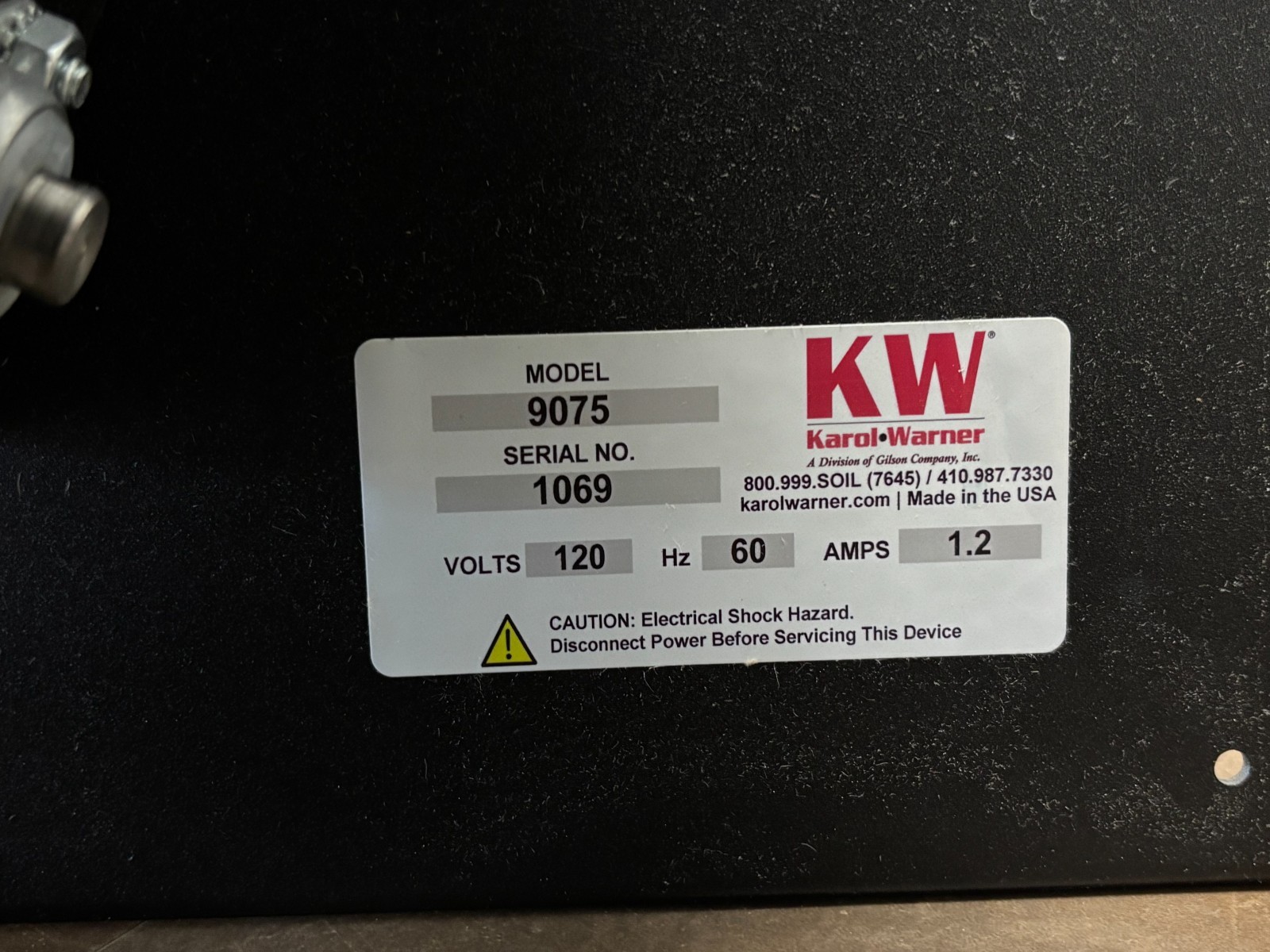 Used Karol Warner Large Mechanial Aggregate Washer Model 9075 120V 60 Hz 1.2 Amp
