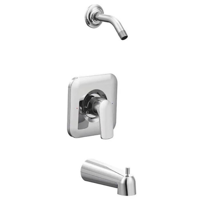 RIZON T2813NH Shower and Tub Kit,Moen,Round,Chrome