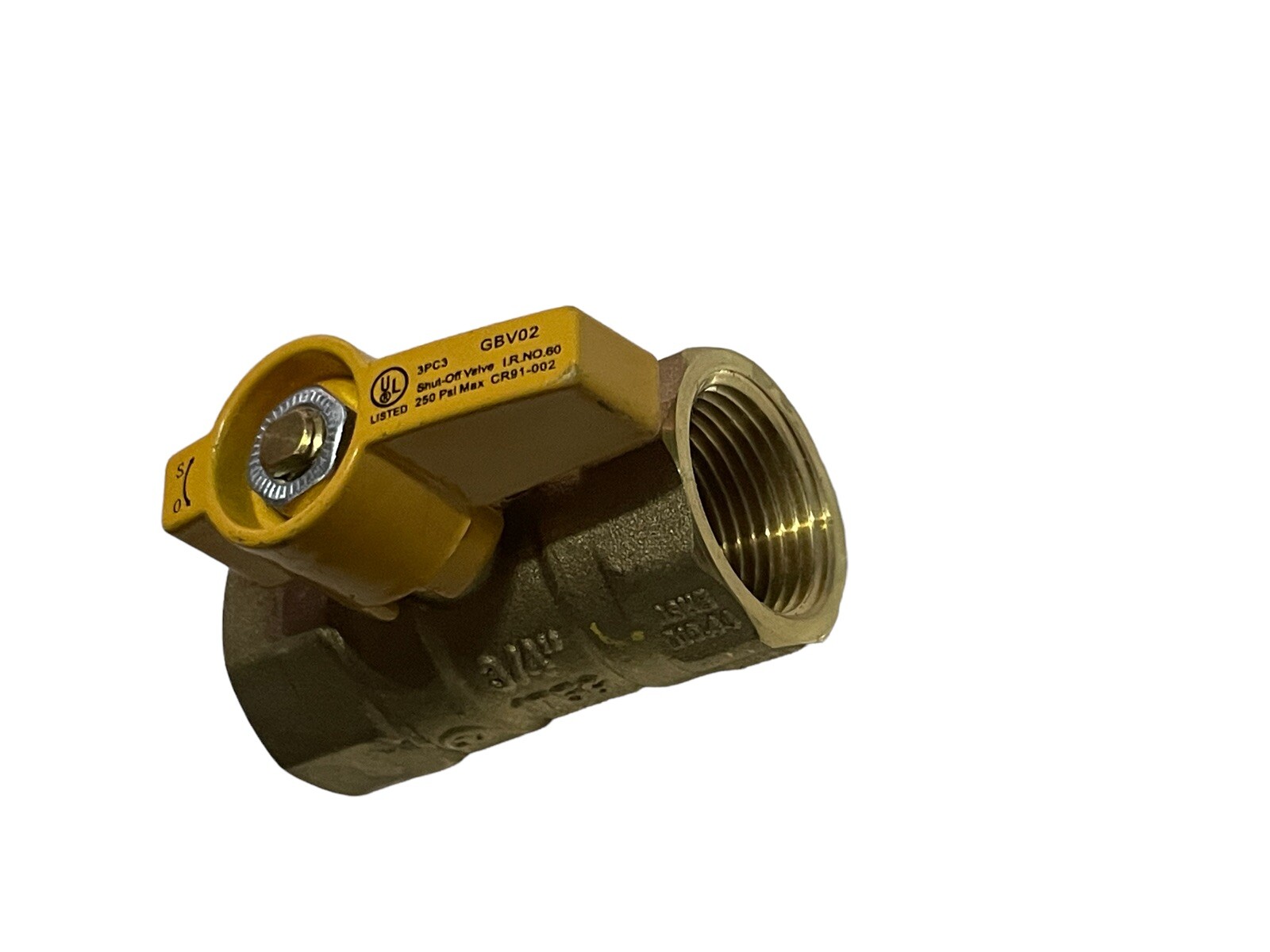 GBV02 BRASS LPG BALL VALVE 3/4 FNPT 125 PSI
