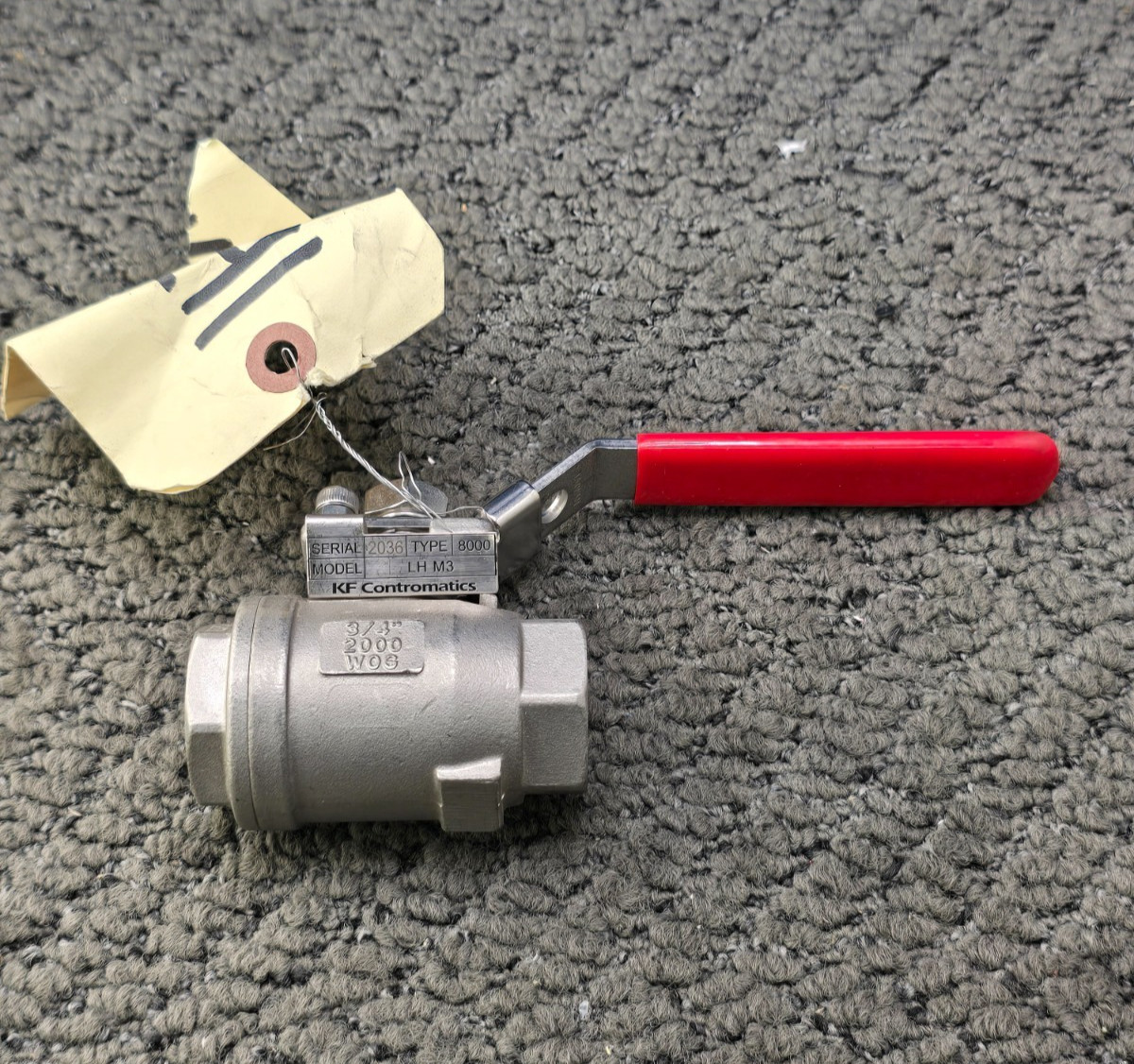 KF Contromatics LH M3 3/4″ Stainless Steel Ball Valve w/ Locking Handle 2000 WOG