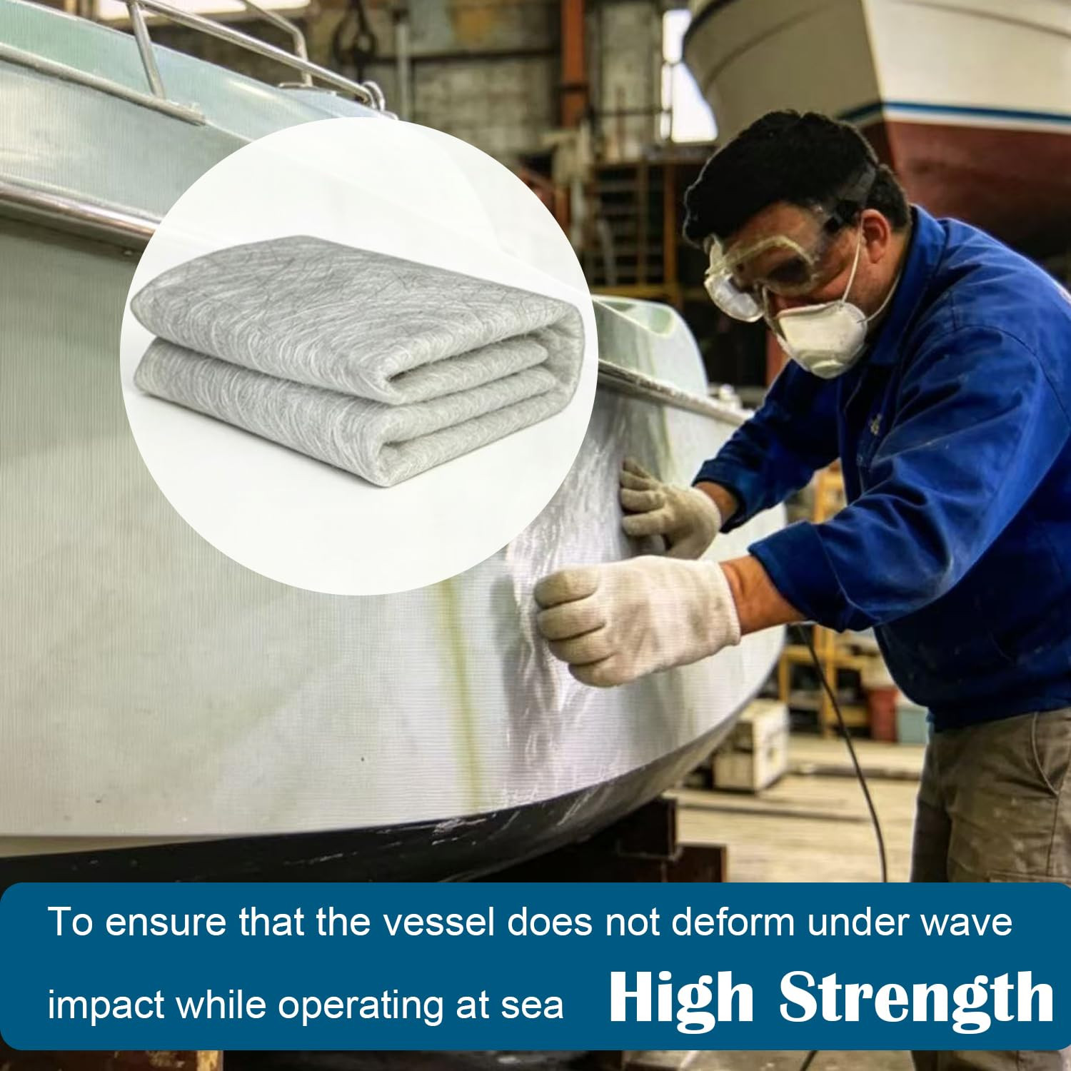 Fiberglass Mat, 3.5 Yards X 41″ Wide Fiberglass Chopped Strand Mat, Strong Repai