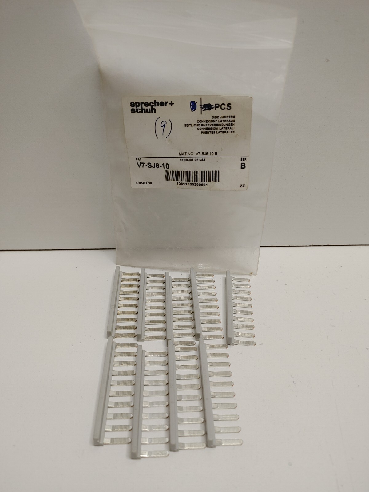 LOT OF 9 NEW OLD STOCK! SPRECHER+SCHUH 10-POLE SIDE JUMPER BAR V7-SJ6-10