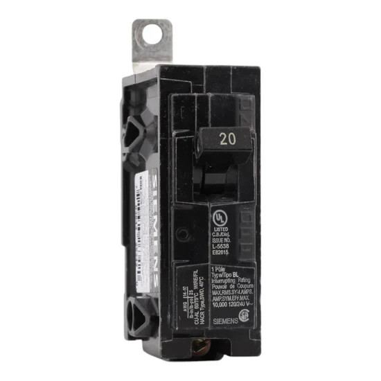 NEW OPEN BOX Siemens B120 20 A,120 V,1P Thermal Magnetic Circuit Breaker Bolt-On