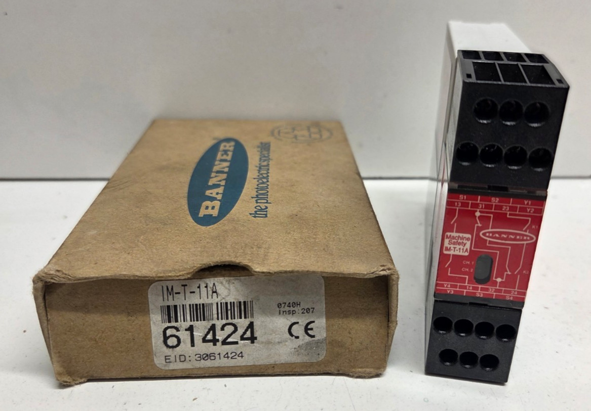 NEW IN BOX! BANNER 24V SAFETY INTERFACE RELAY 61424 IM-T-11A