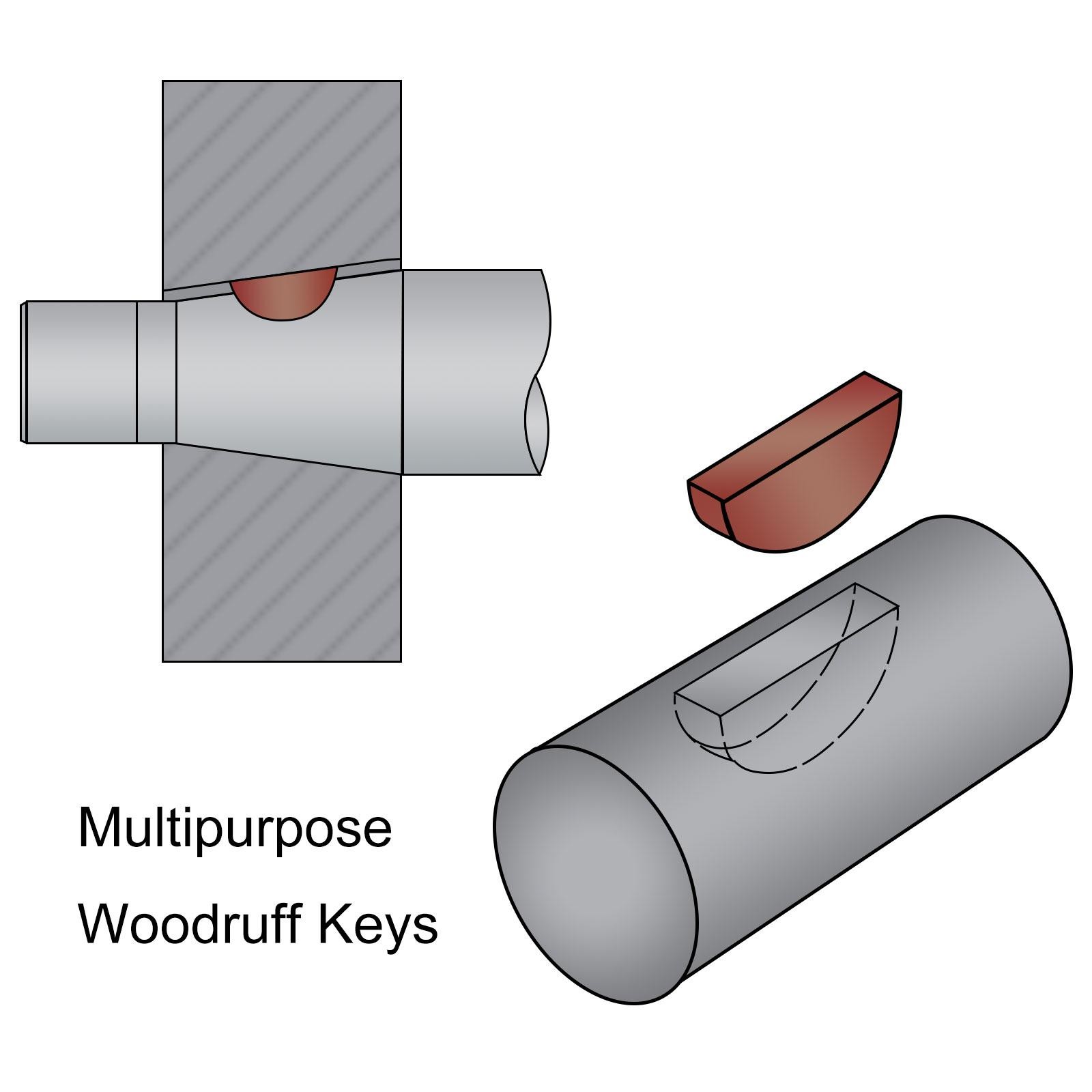 25pcs Woodruff Keys Steel 3mm Width x 3.7mm Height x 10mm Diameter