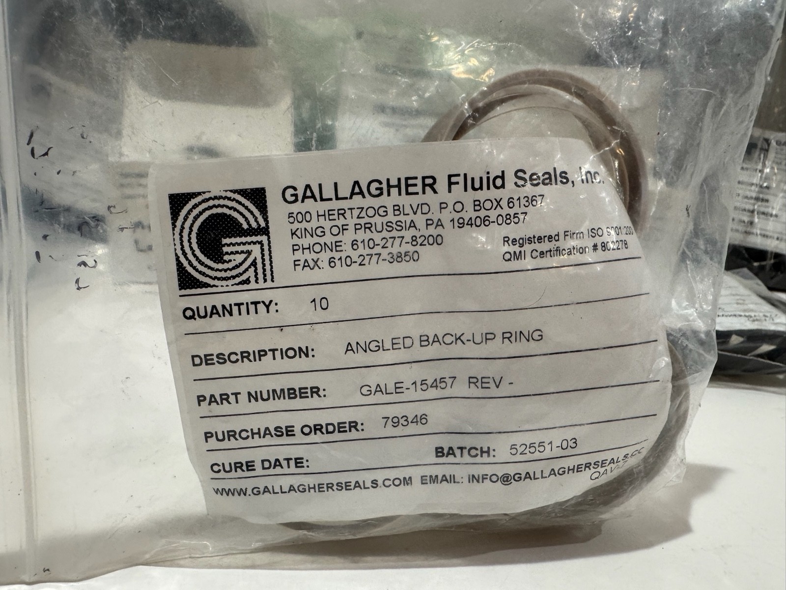 Industrial Fluid Seals Lot Gallagher Fluid Seals American Variseal Stainless Par