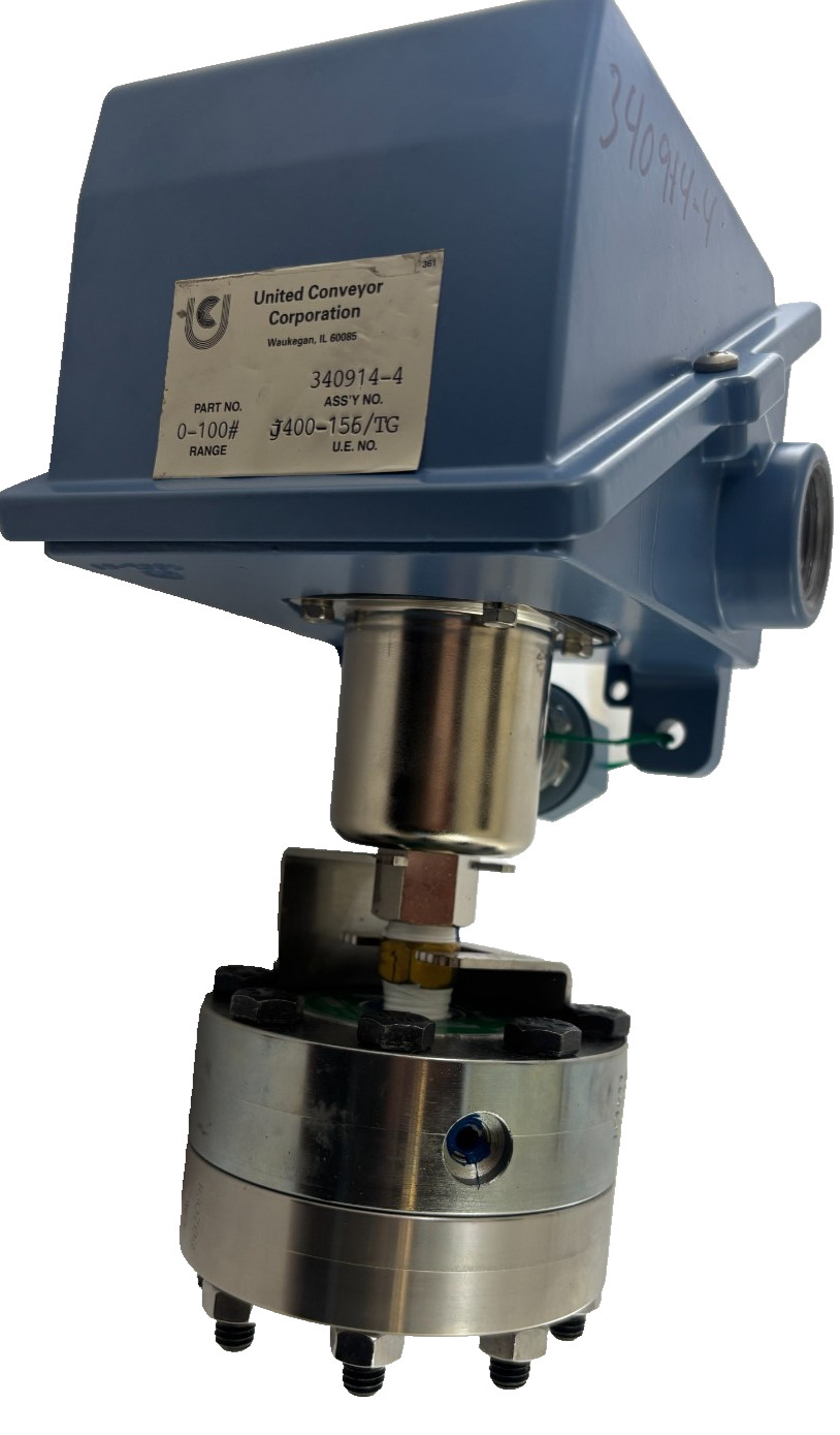 United Electric J400-156 Pressure Switch / Ametek Type T Diaphragm Seal 0-100PSI