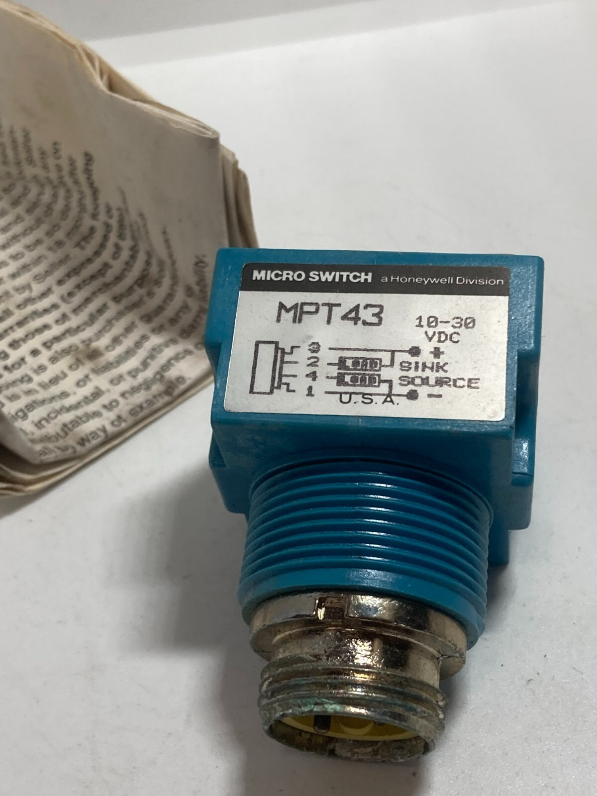 MICRO SWITCH MPT43 MINI BASE 4 WIRE DC DUAL NO OUTPUT 10-30VDC NNB