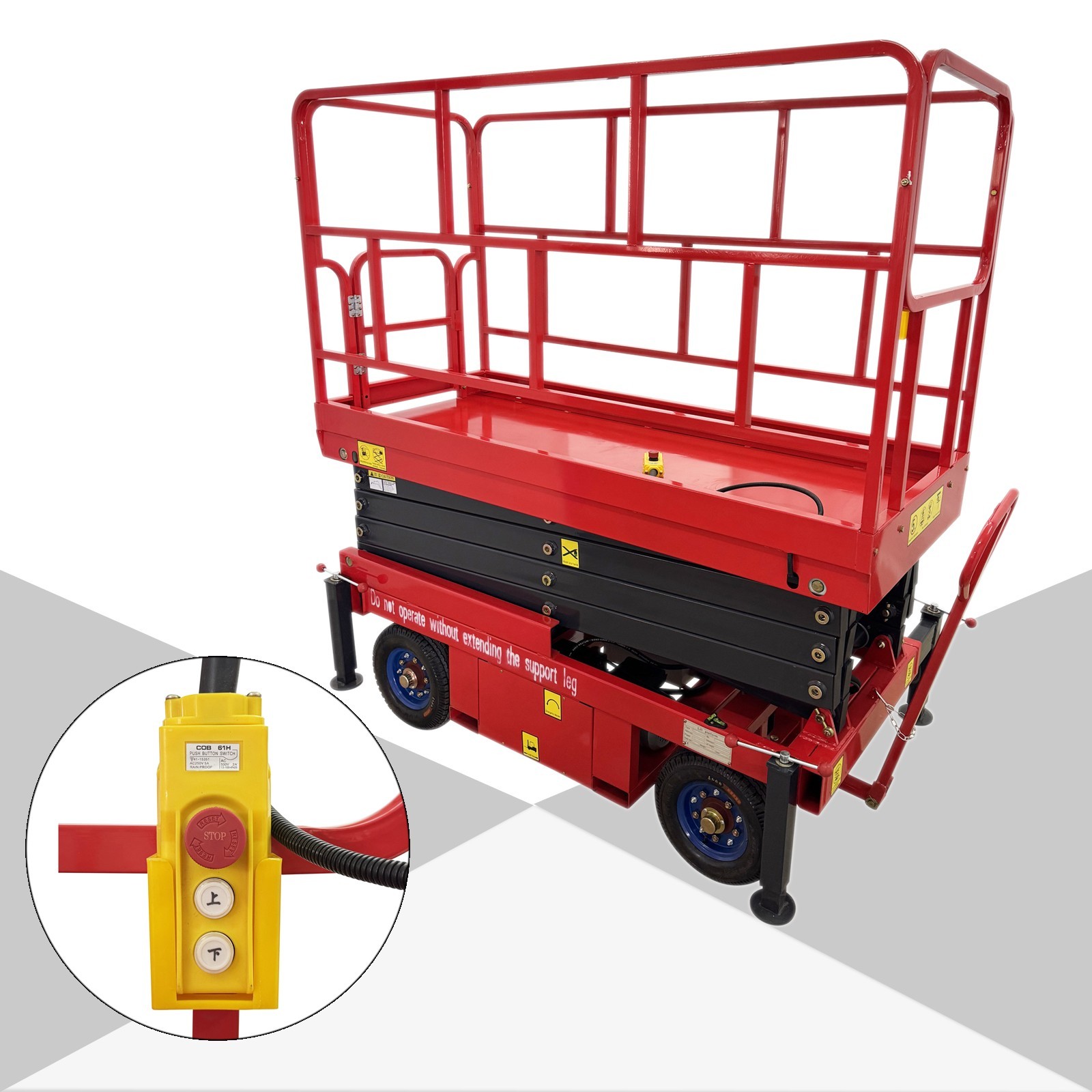 Electric Scissor Lift (110V, 1.5kW / 2.0HP, 500kg Capacity, 6m Lift Height)