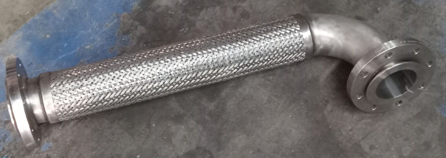 UNBRANDED BRAIDED FLEXIBLE HOSE WITH FLANGED ENDS ASSEMBLY FLANGE SIZE: 4″
