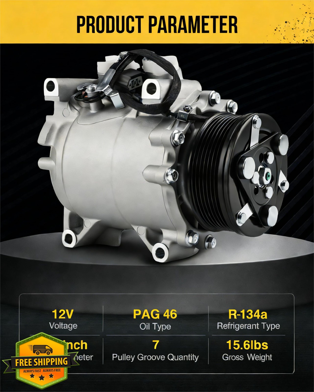 KAC A/C Compressor 58886 for Acura TSX 04-08