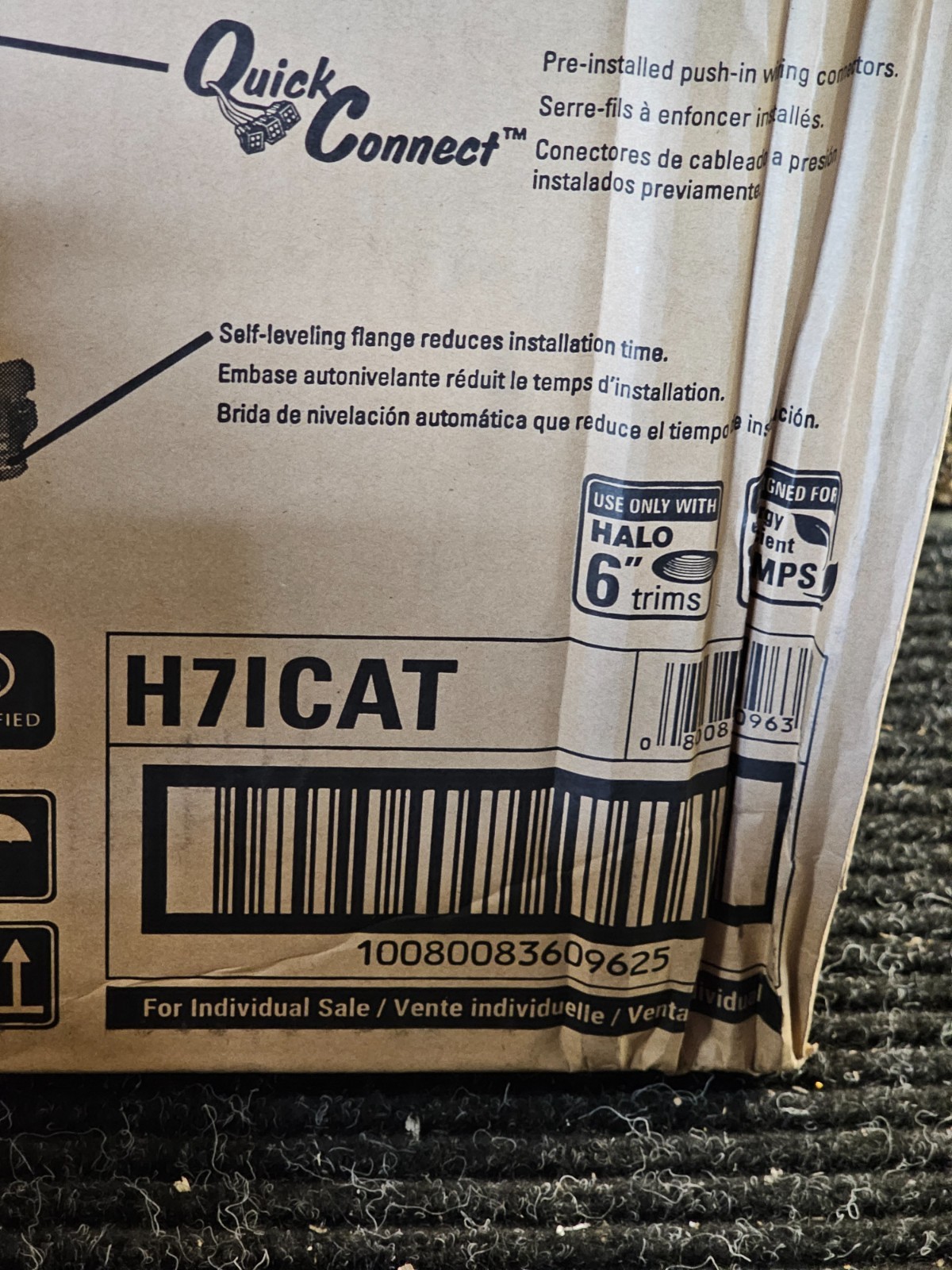 (QTY 4) Halo H71CAT 6-inch Aluminum New Construction Recessed Lighting Housing