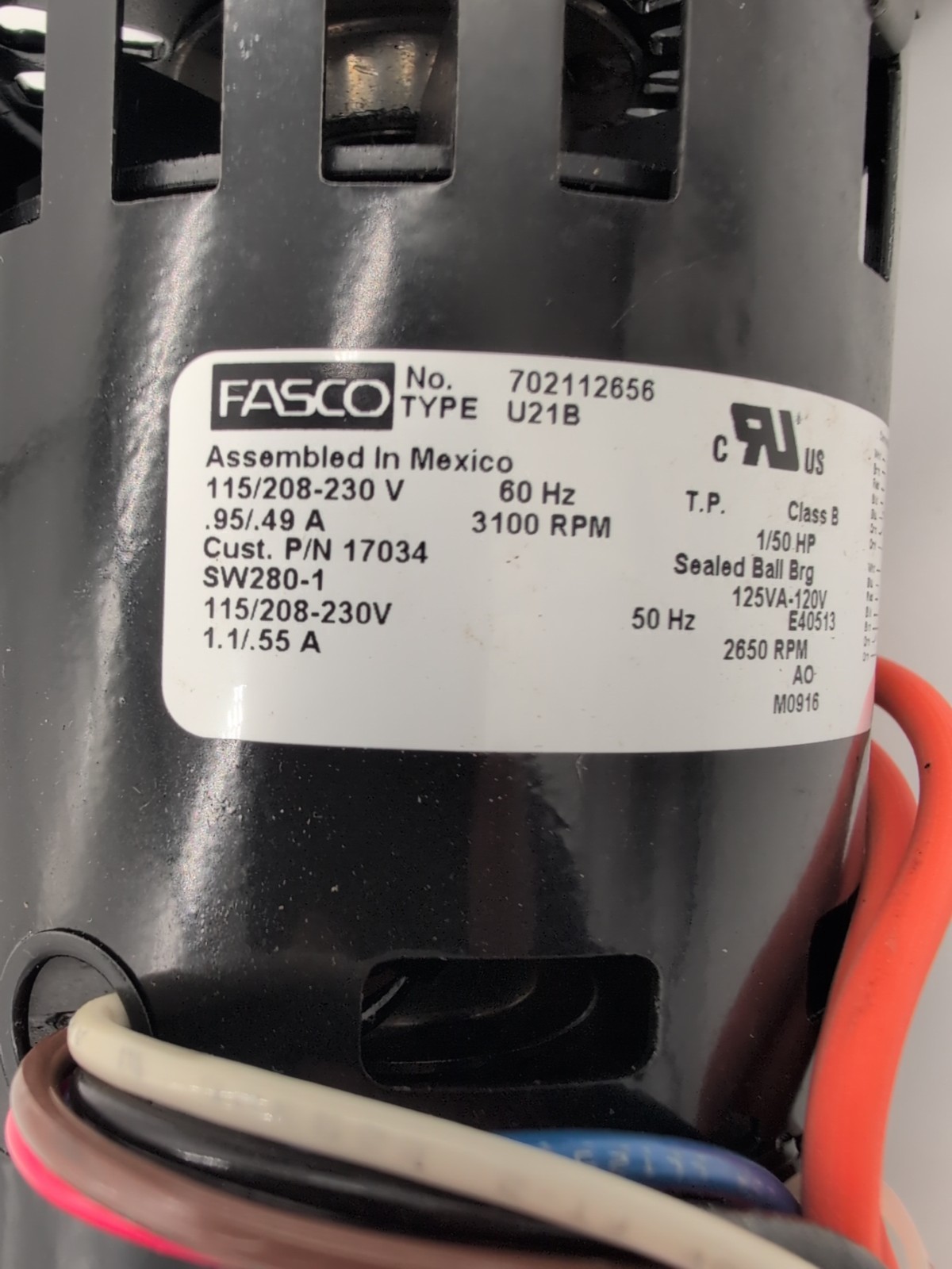MOTOR BLOWER 115/230V 12A021 for Ultrafryer ULF12A021