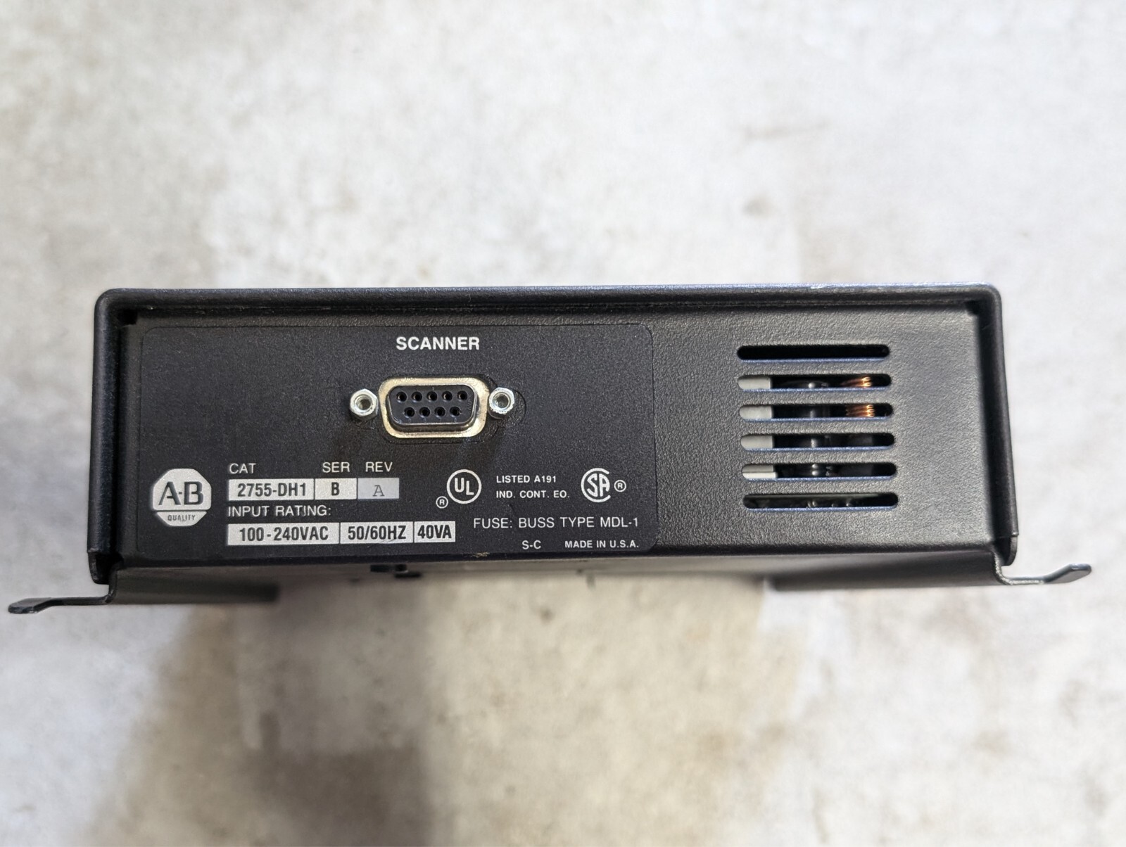 Allen Bradley 2755-DH1 Ser B Rev A Barcode Decoder Device