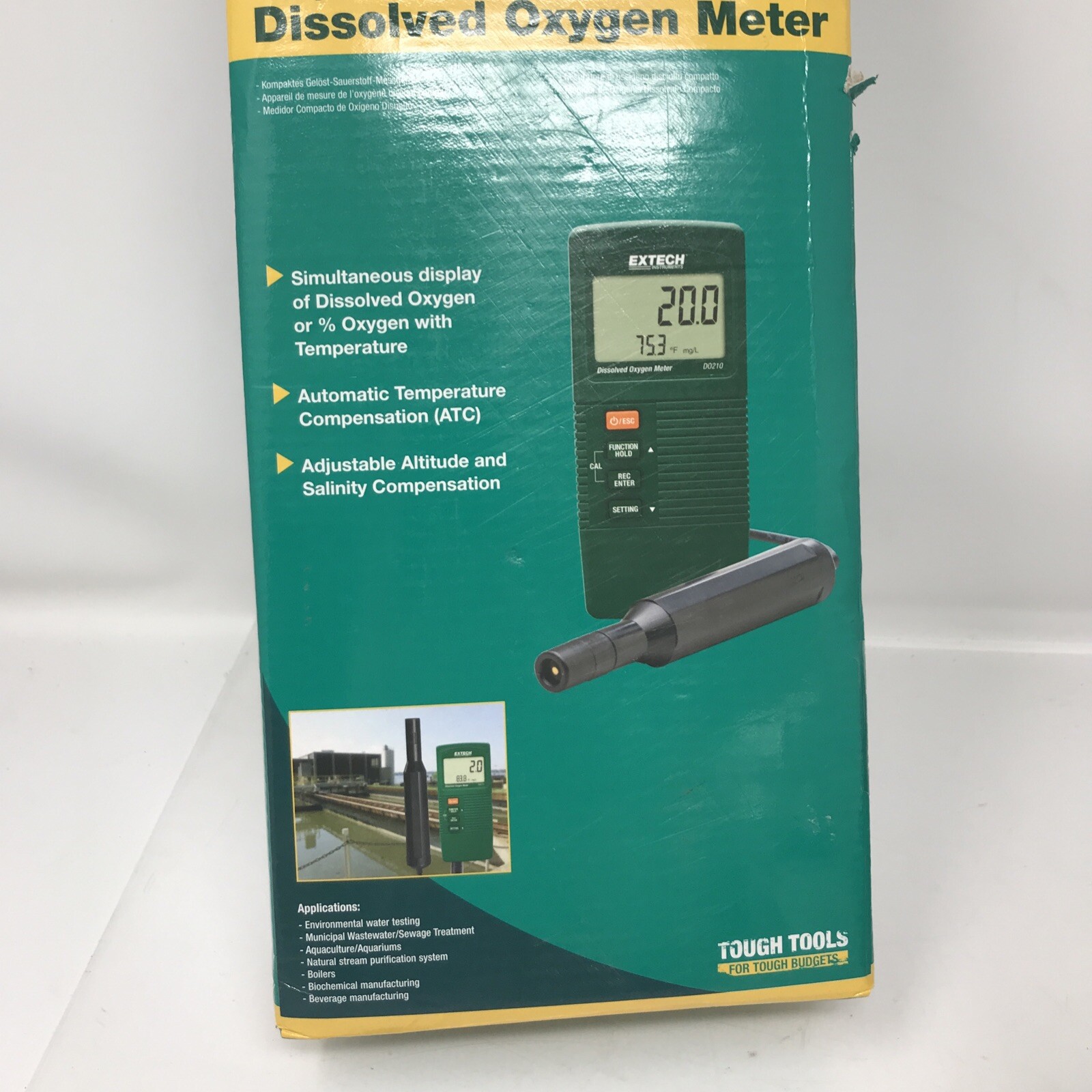EXTECH DO210 Dissolved Oxygen Meter, 9V Battery