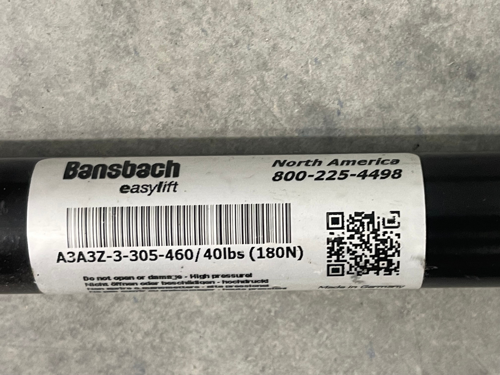 New Bansbach Easylift Gas Spring A3A3ZN3-305-460/40lbs (180N)
