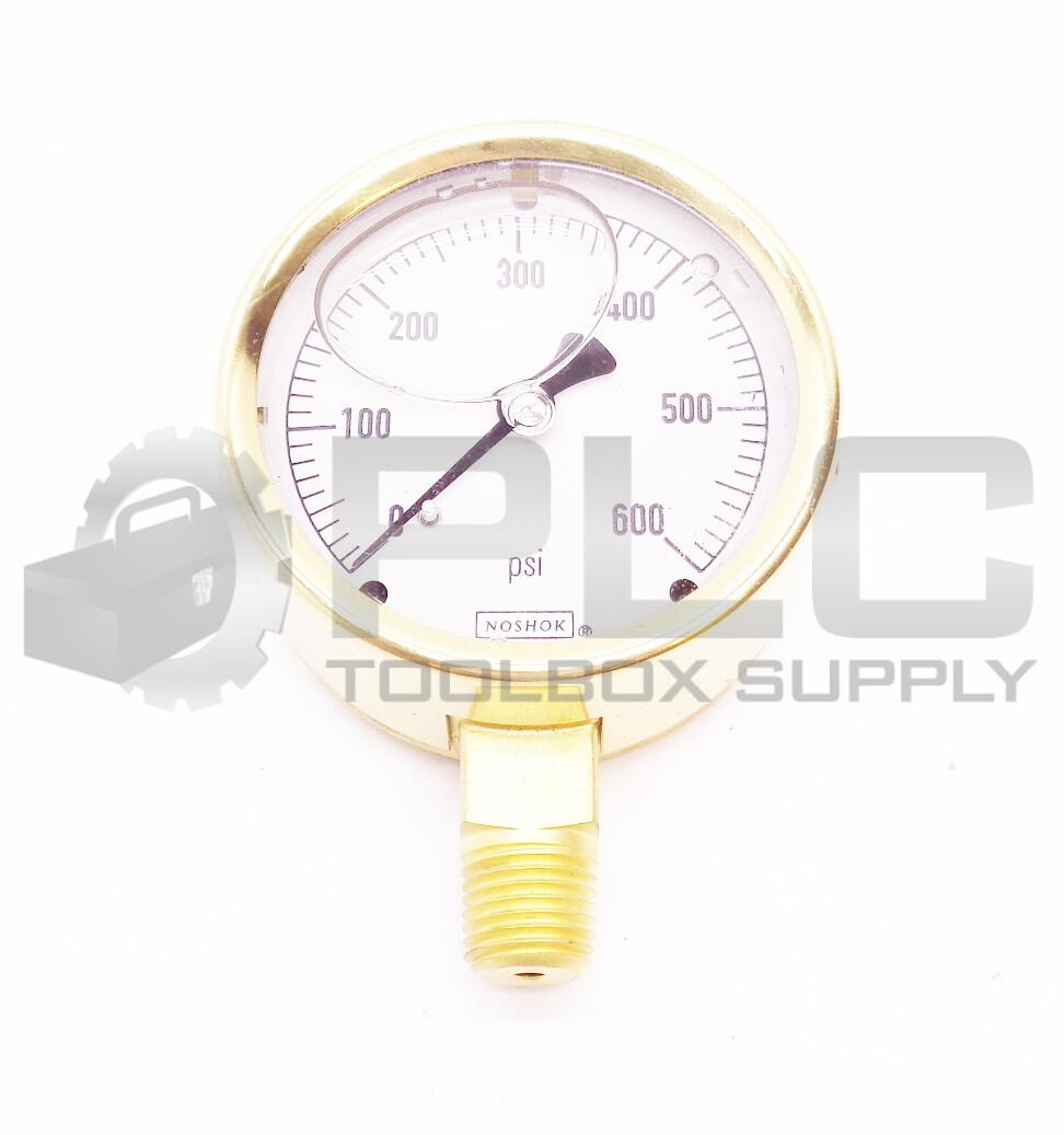 NEW NOSHOK 25-300-600 PSI 1/4 NPT BOTTOM CONNECT GAUGE