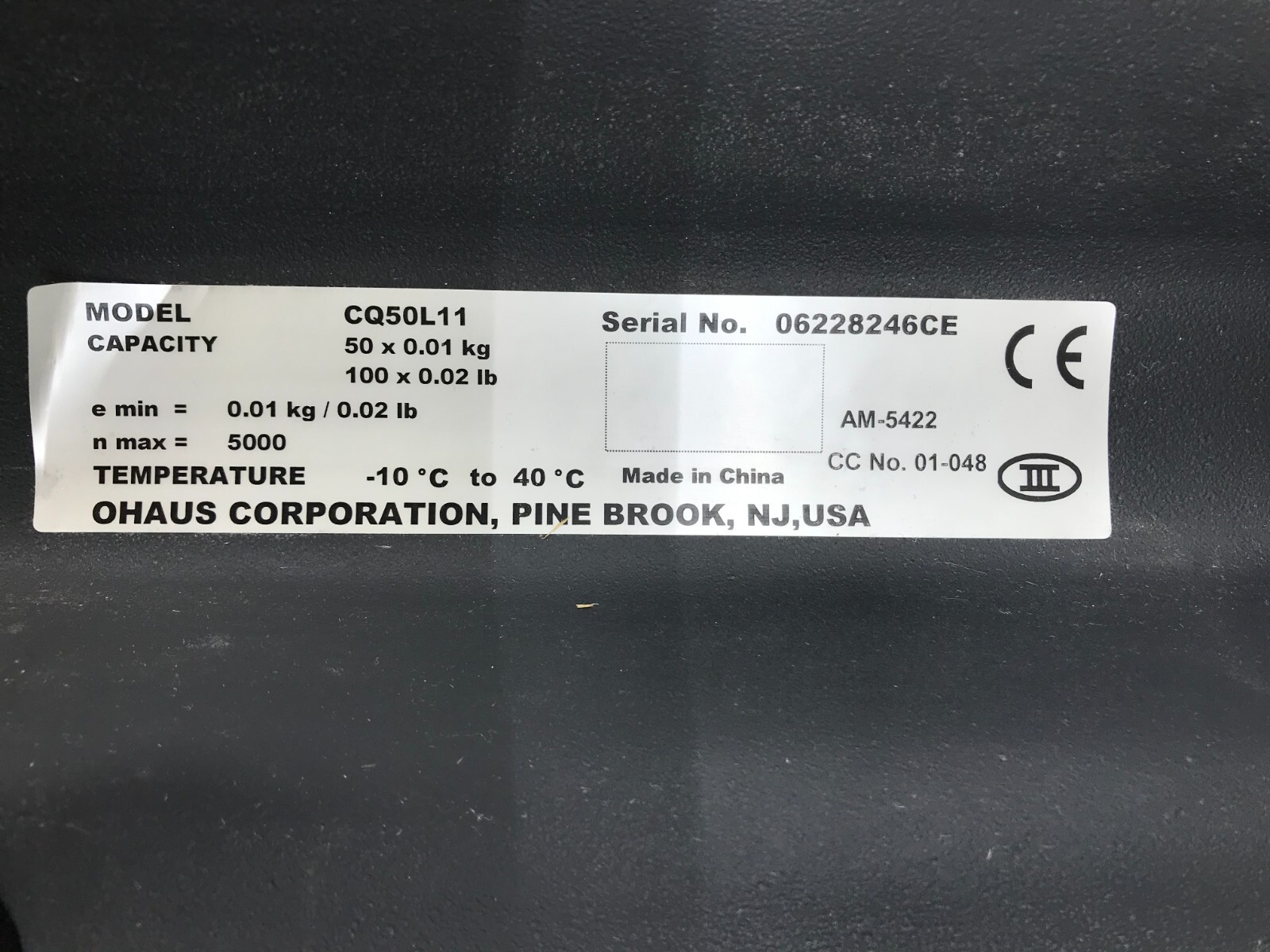 OHAUS CHAMP SQUARE SCALE MODEL CQ50L11 18 X 18 CD11-2E0 INDICATOR Champ CD-11