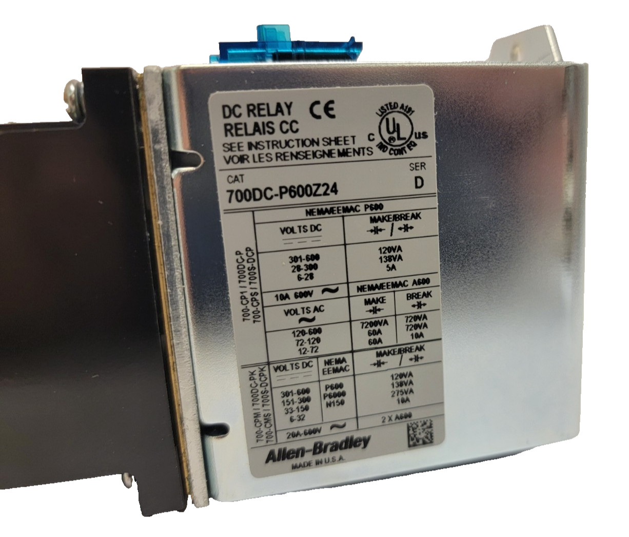 Allen Bradley Bulletin 700DC-P600Z24 Rail Mounted Relay, 6 NO