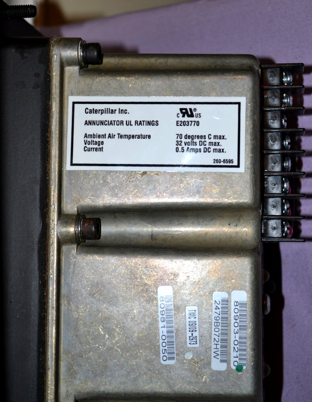 Caterpillar E203770 Annunciator Control Panel 260-6595 32VDC 0.5A USA -New Other