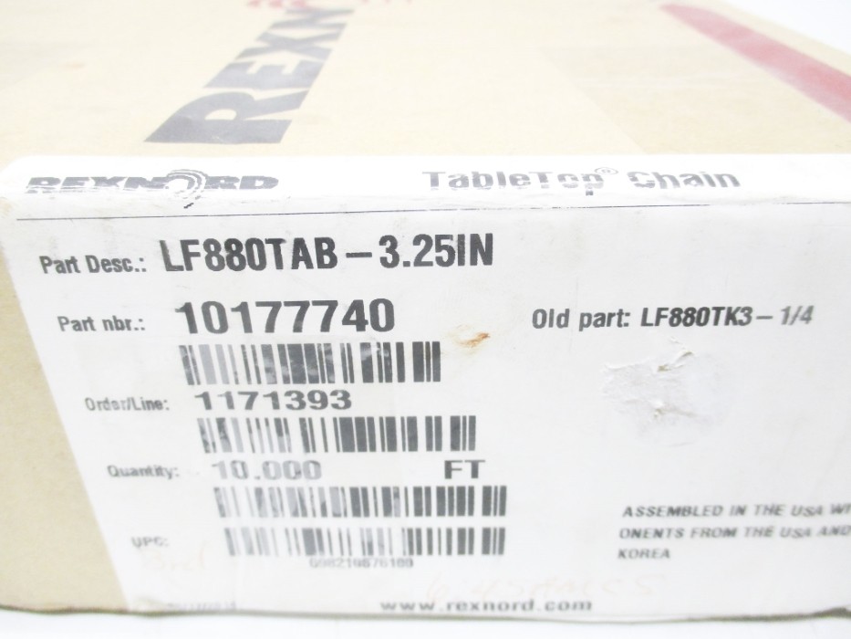 REXNORD LF880TAB-3.25IN 10177740 10FT NSMP