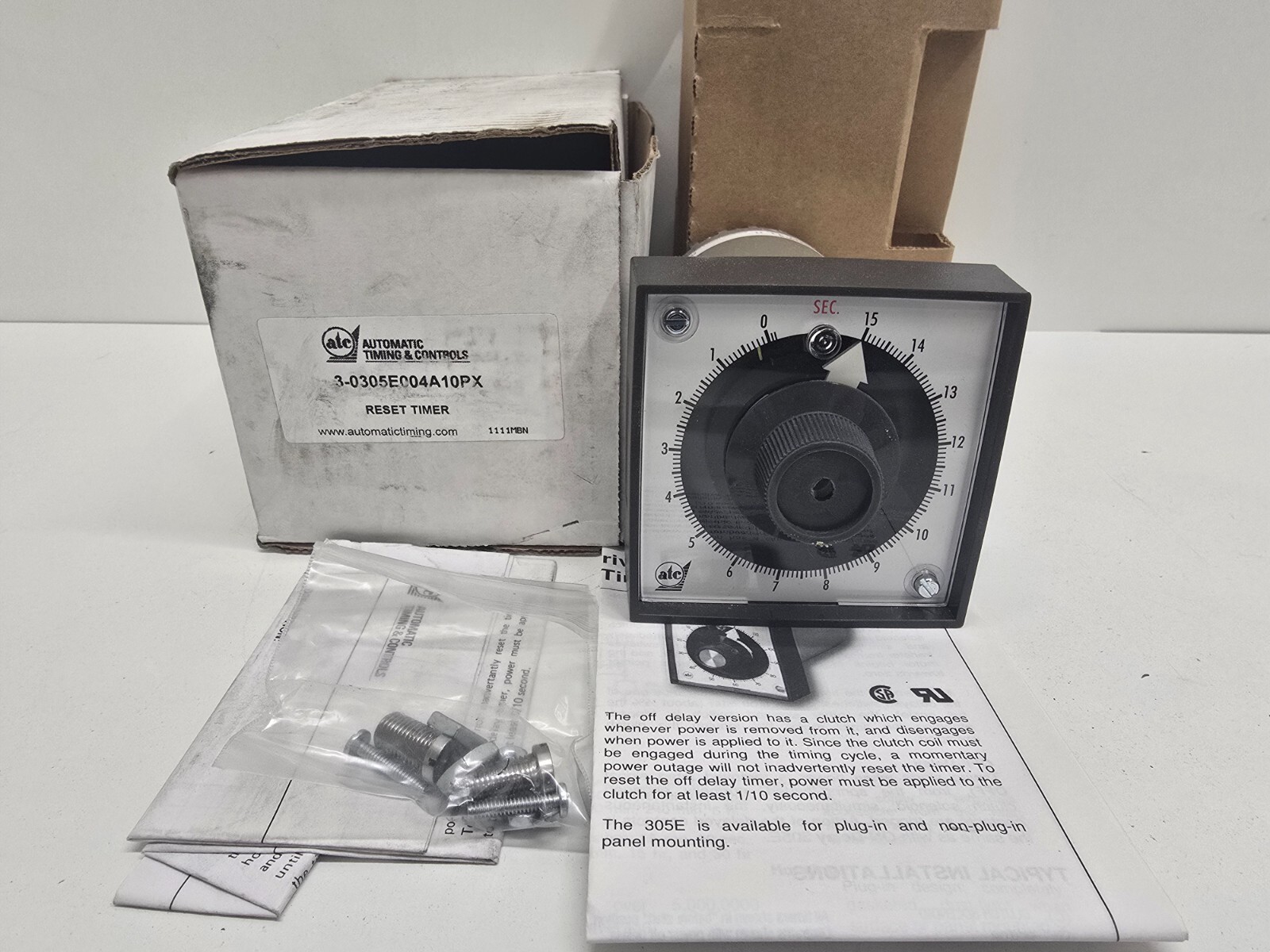 NEW IN BOX! ATC 0-15 SEC TIME DEALY RELAY 3-0305E004A10PX
