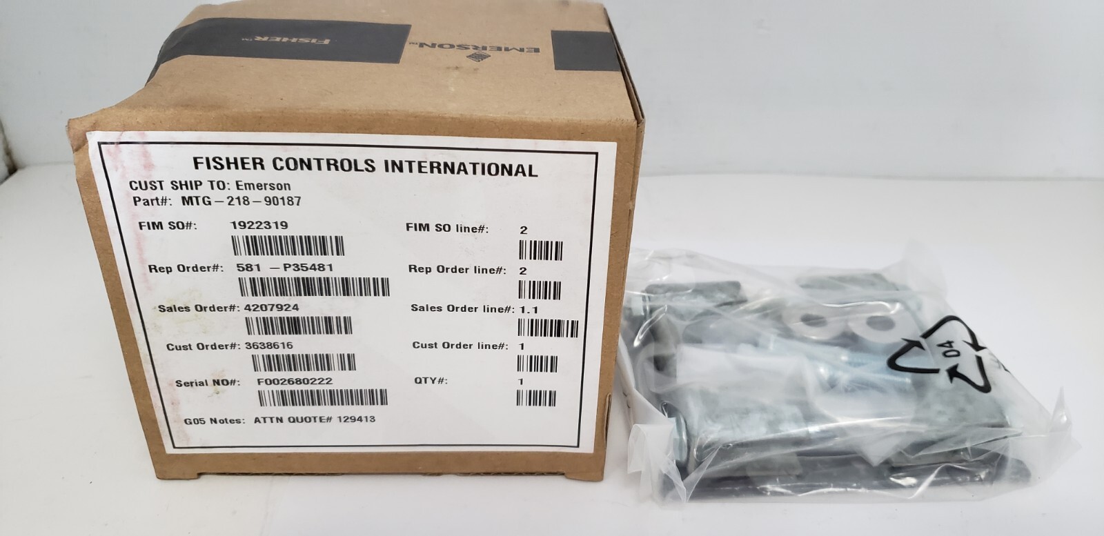 FISHER CONTROLS MTG-218-90187 MOUNING PLATE KIT, NIB