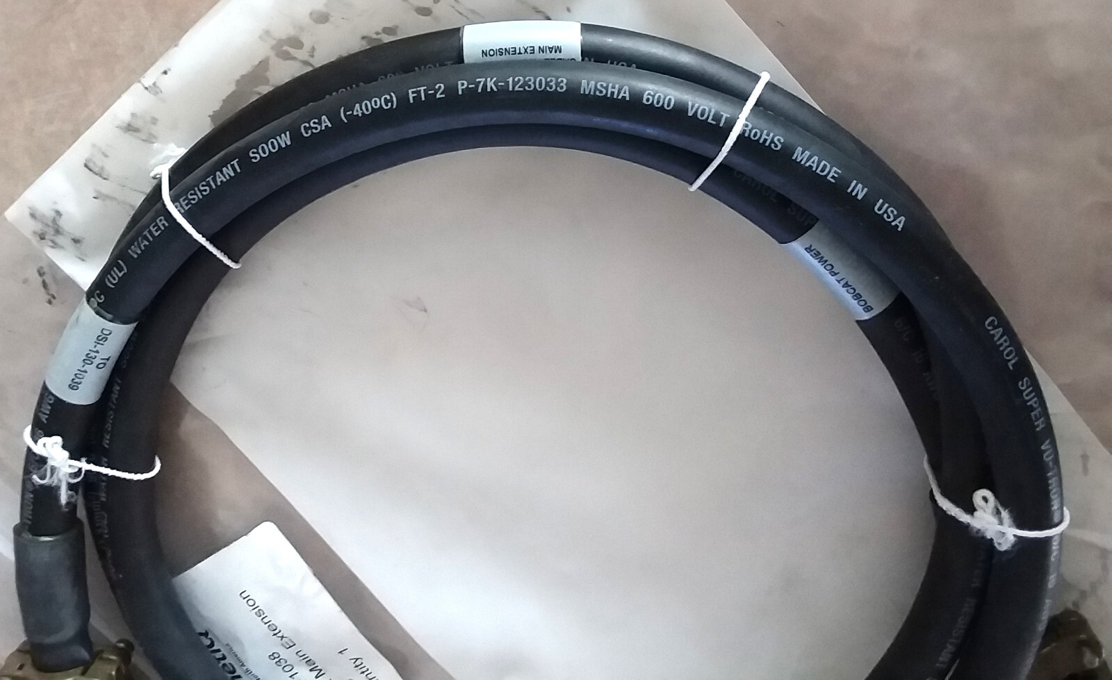New QinetiQ Bobcat Power Main Extension Cable Wire Wiring Harness Carol Vu-Tron