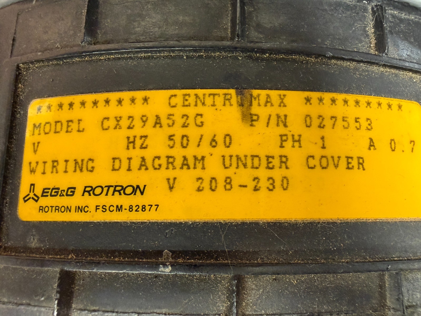 Rotron Centrimax Blower CX29A52G P/N 027553 For Broadcast Transmiter