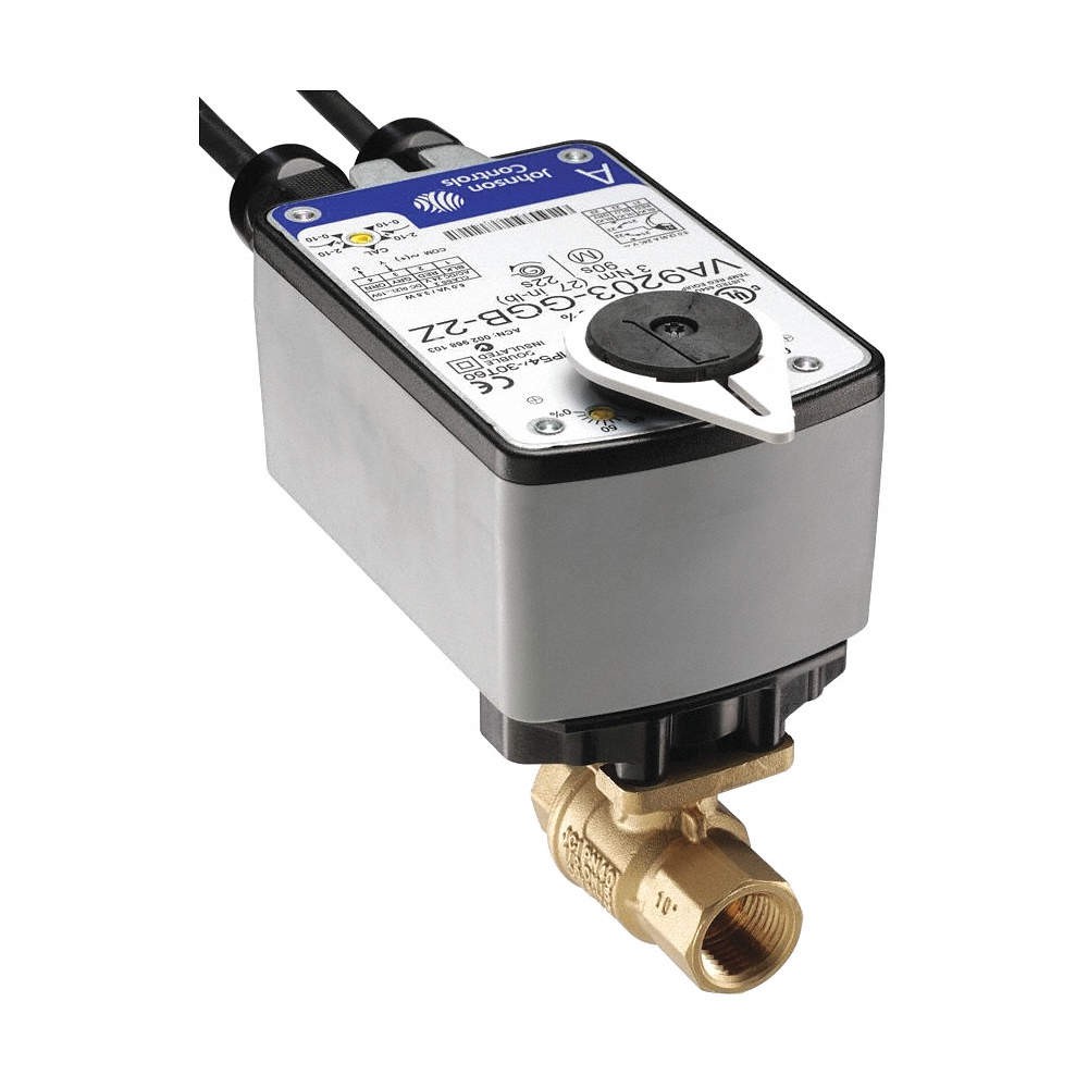 JOHNSON CONTROLS VA9203-BUA-2 Elect Ball Valve Actuator,100 to 240V AC 20XH98