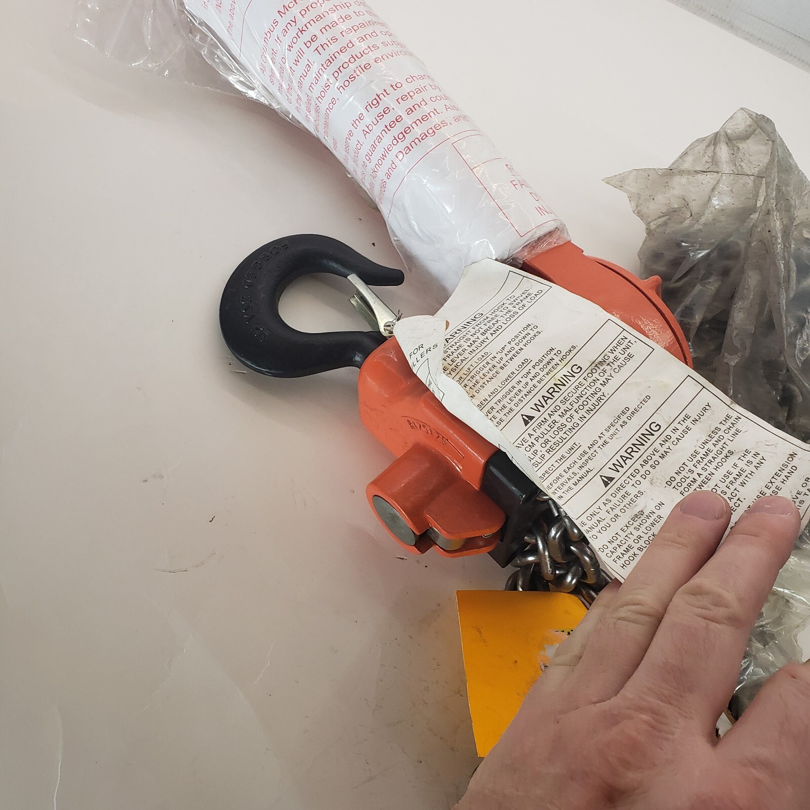CM 4060 Manual Lever Hoist: 1,500 lb Limit, 58 lb Pull to Lift Load, 1 Chain