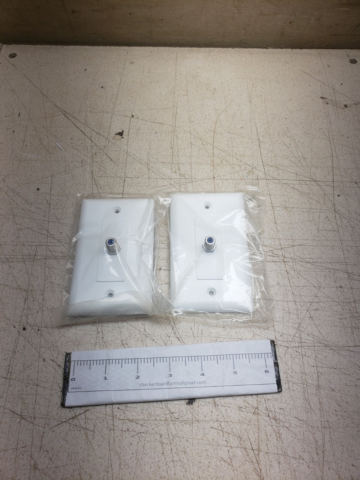 2x Coax Wall Plate F Type Jack White Single Coaxial Cable Outlet Cover w/ Screws