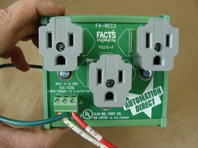 LOT OF 3 AUTOMATION DIRECT 3 RECEPTACLE OUTLET FA-REC3 P9210-F 15A 125VAC