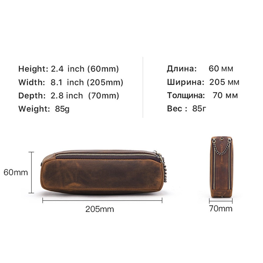 Retro Leather Cowhide Pen Case School Stationary Pencil Money Pouch Bags