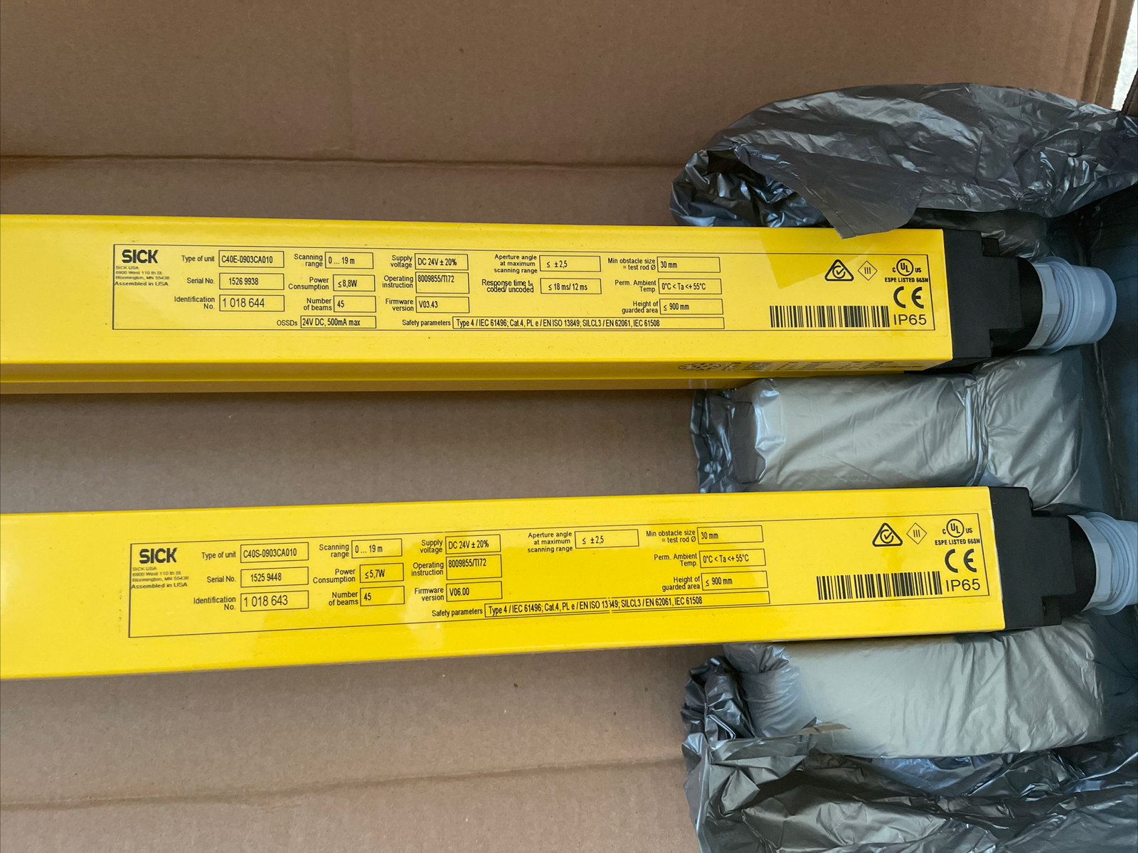 SICK C4000 Safety light curtains, C40P-0903CA010, C40S-0903CA010 C40E-0903CA010