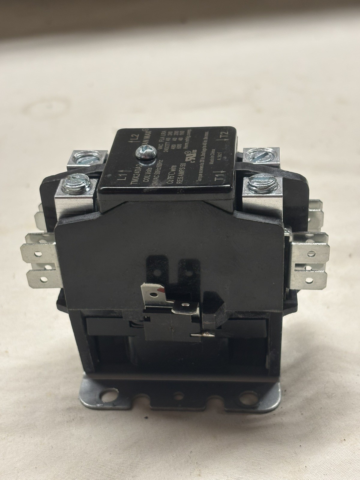 Packard TMX240A2 Max Definite Purpose Contactor 2 Pole, 40 Amp, 24 Volt Coil