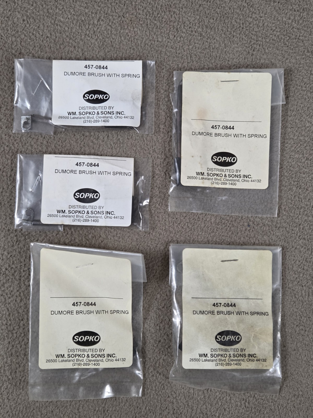 Dumore Brush W/Spring 457-0844 WM. Sopko & Sons Lot of 5