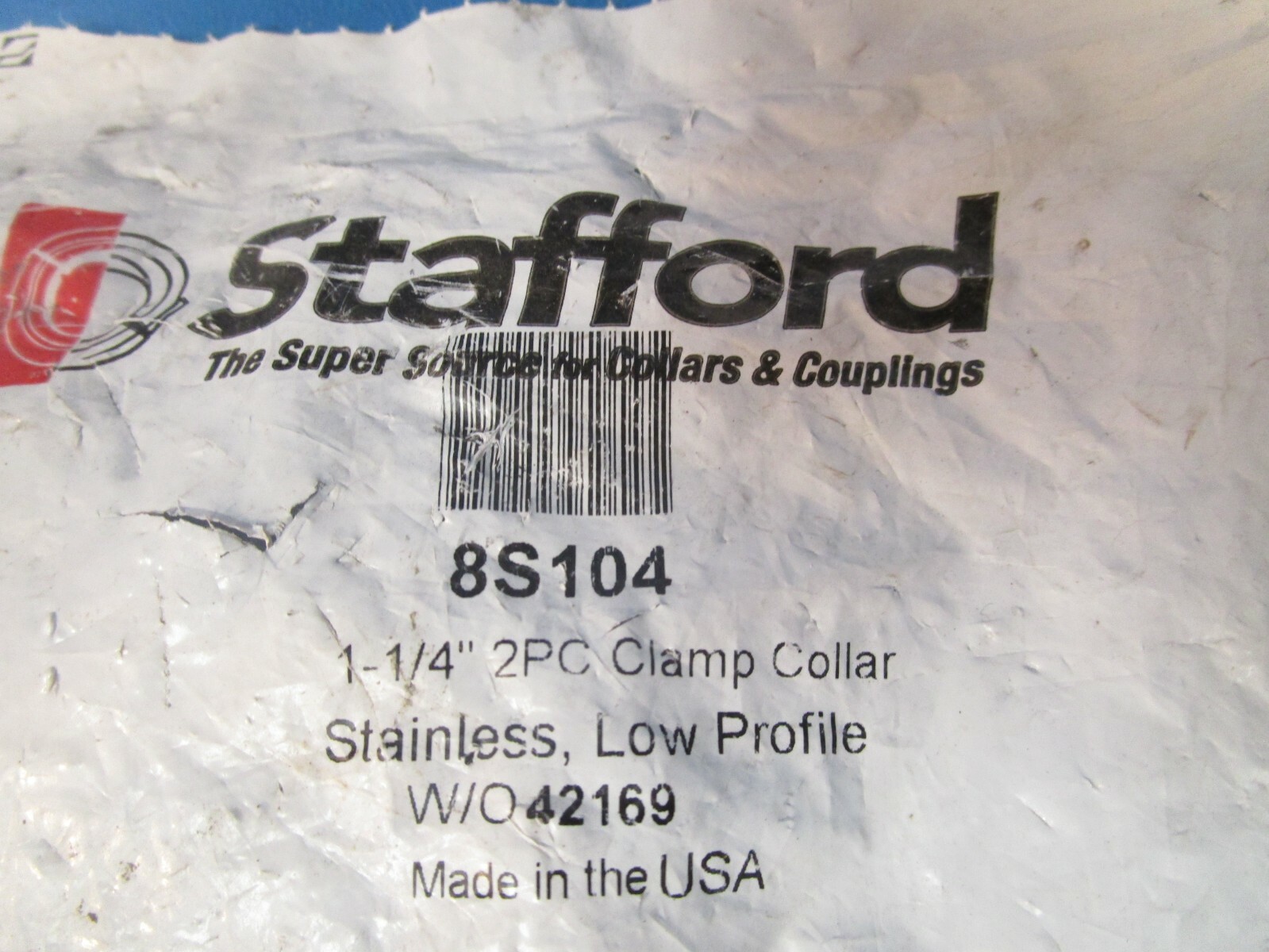 Stafford 8S104 Collar, Stainless Steel, 1 1/4″, Two Piece Clamp Type