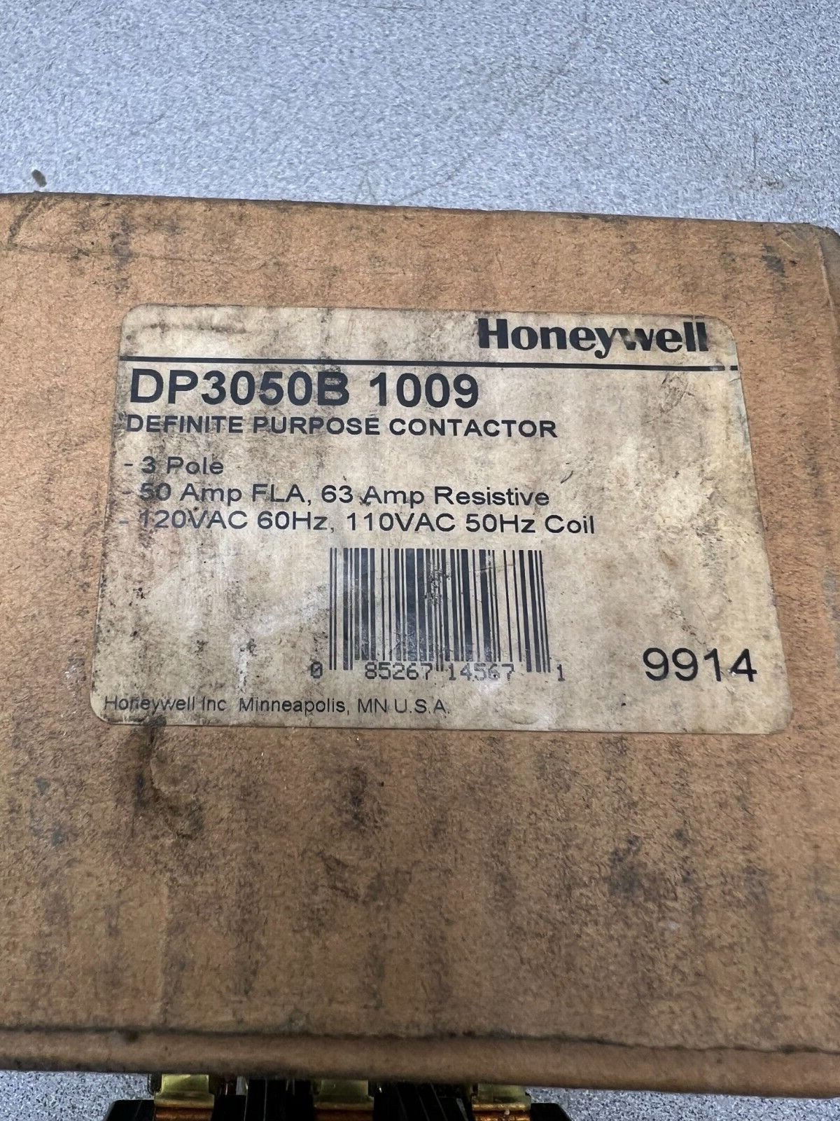 NEW IN BOX HONEYWELL CONTACTOR DP3050B 1009