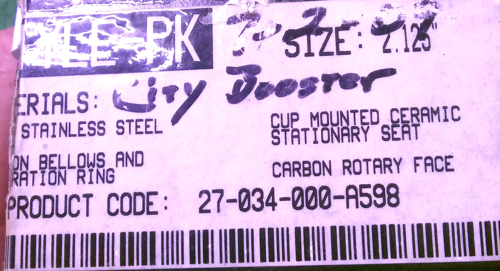 1 NEW GARLOCK KLOZURE 27-034-000-A598 STYLE-PK SEAL ASSY NIB ***MAKE OFFER***