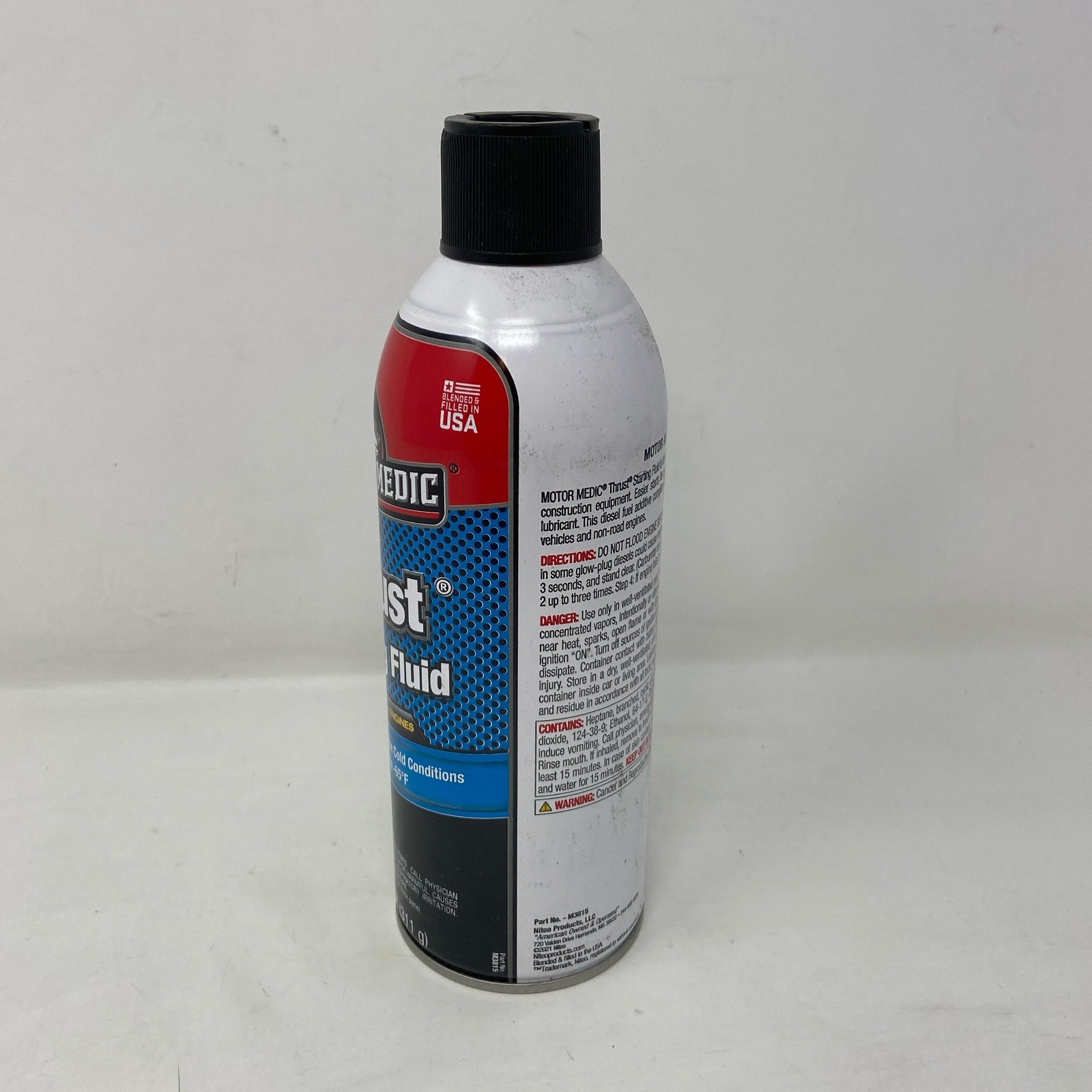 Motor Medic Thrust Starting Fluid M3815 – 11 oz Red/Blue Can for Gas & Diesel