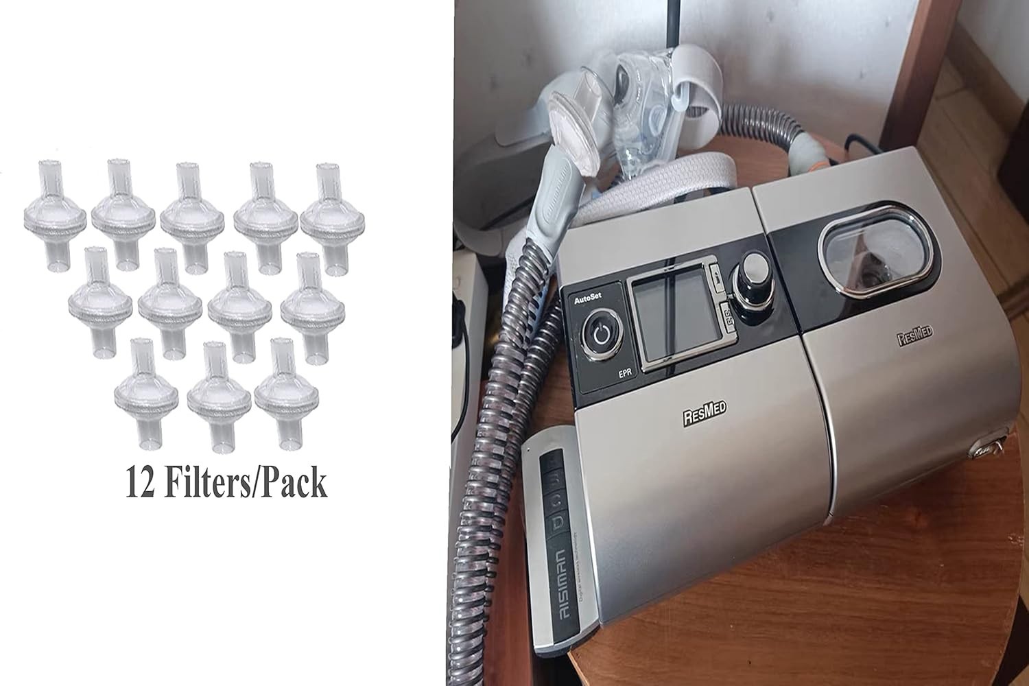 Filters for Cpap Machine – 12 Pcs Cpap Filters fit Inline Filters Compatible wit