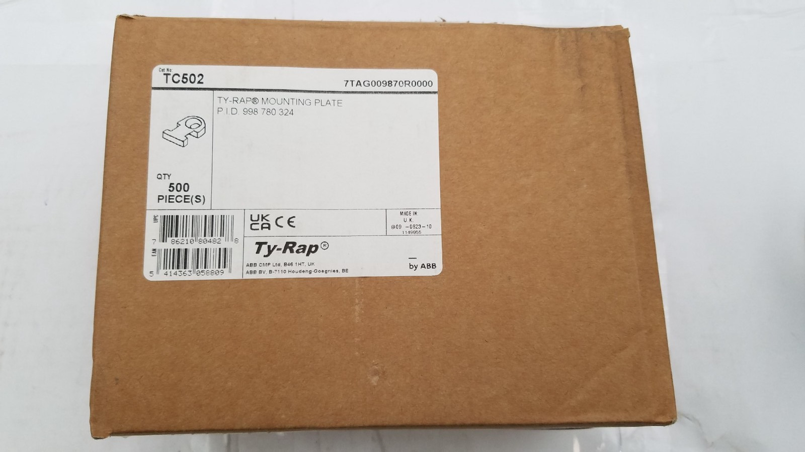 Lot of 500 TY-RAP Mounting Plate TC502 (5 bags of 100) 786210804828