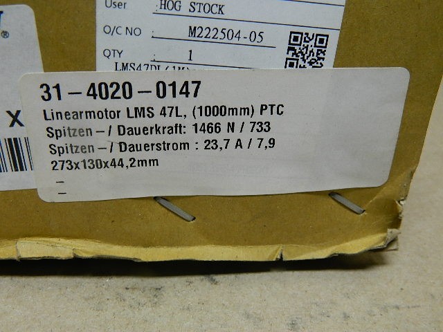 HIWIN Linear Motor 31-4120-0147 LMS 47L (1000mm) PTC M222504-05 NEW