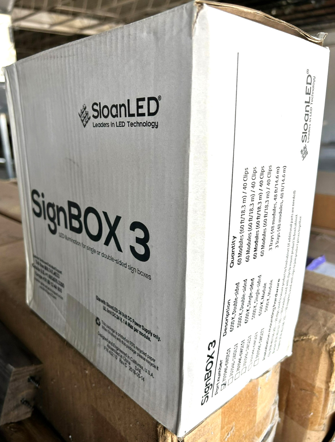 Sloan LED SignBOX II New Complete Kit Double-sided 6500K SignRayz PRO SignBOX3
