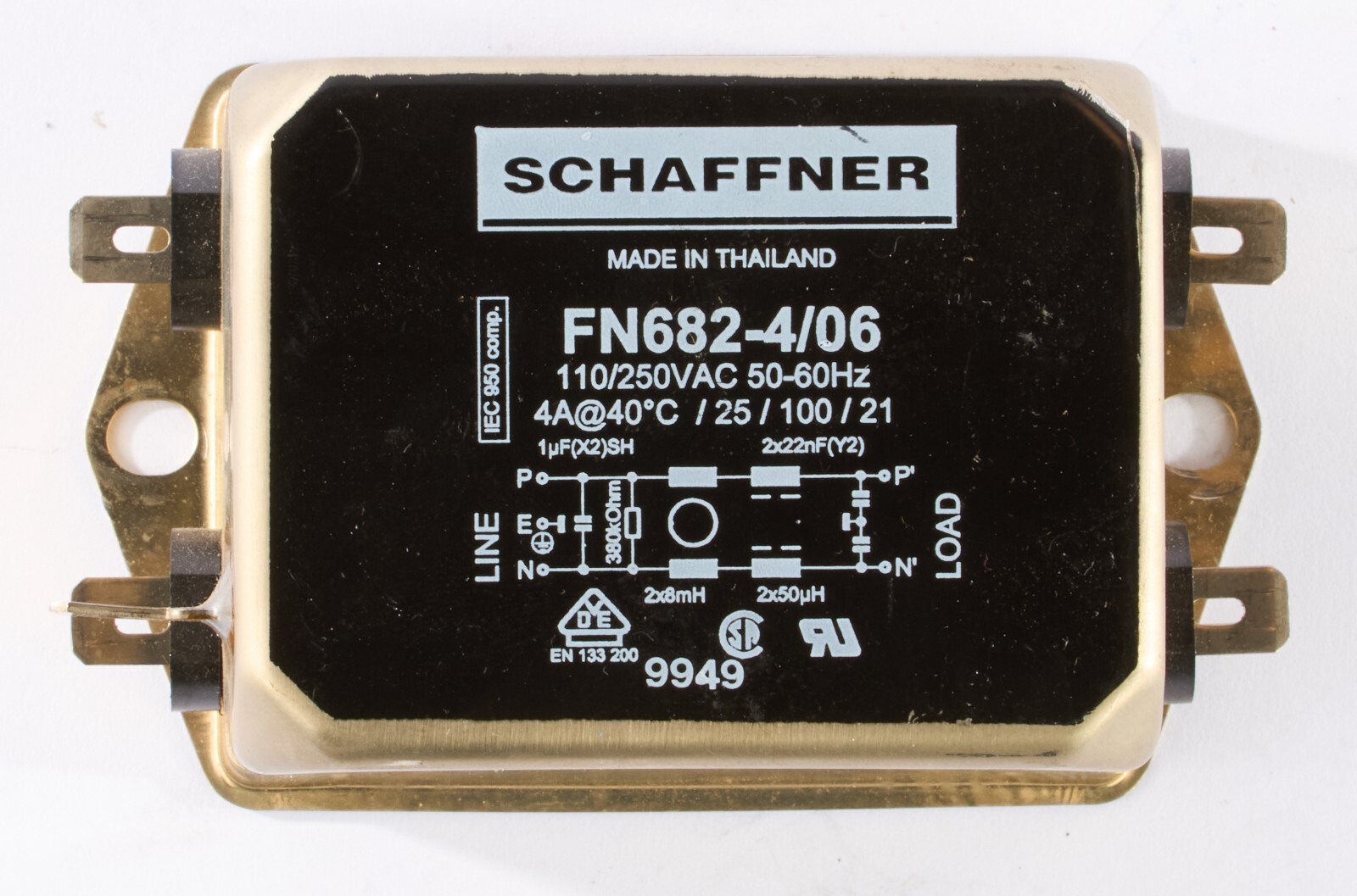 Lumenis 40C Sharplan Schaffner FN682-4/06 Line Filter 110/250 VAC