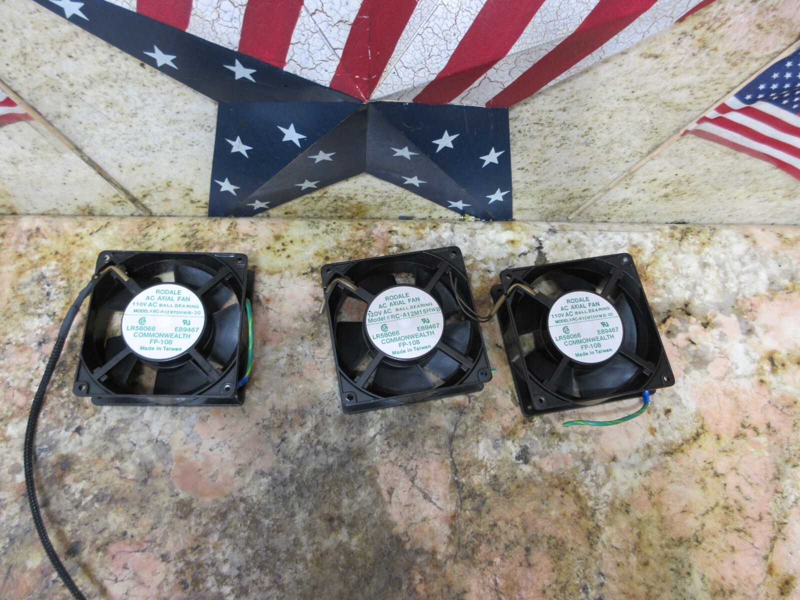 COMMONWEALTH FP-108 RC-A12M15HWB FAN LOT OF 3 PIECES