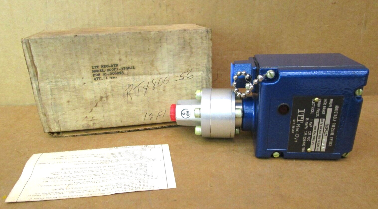 ITT Neo-Dyn 200P1-3Z3EJL Adjustable Pressure Switch 51276LR