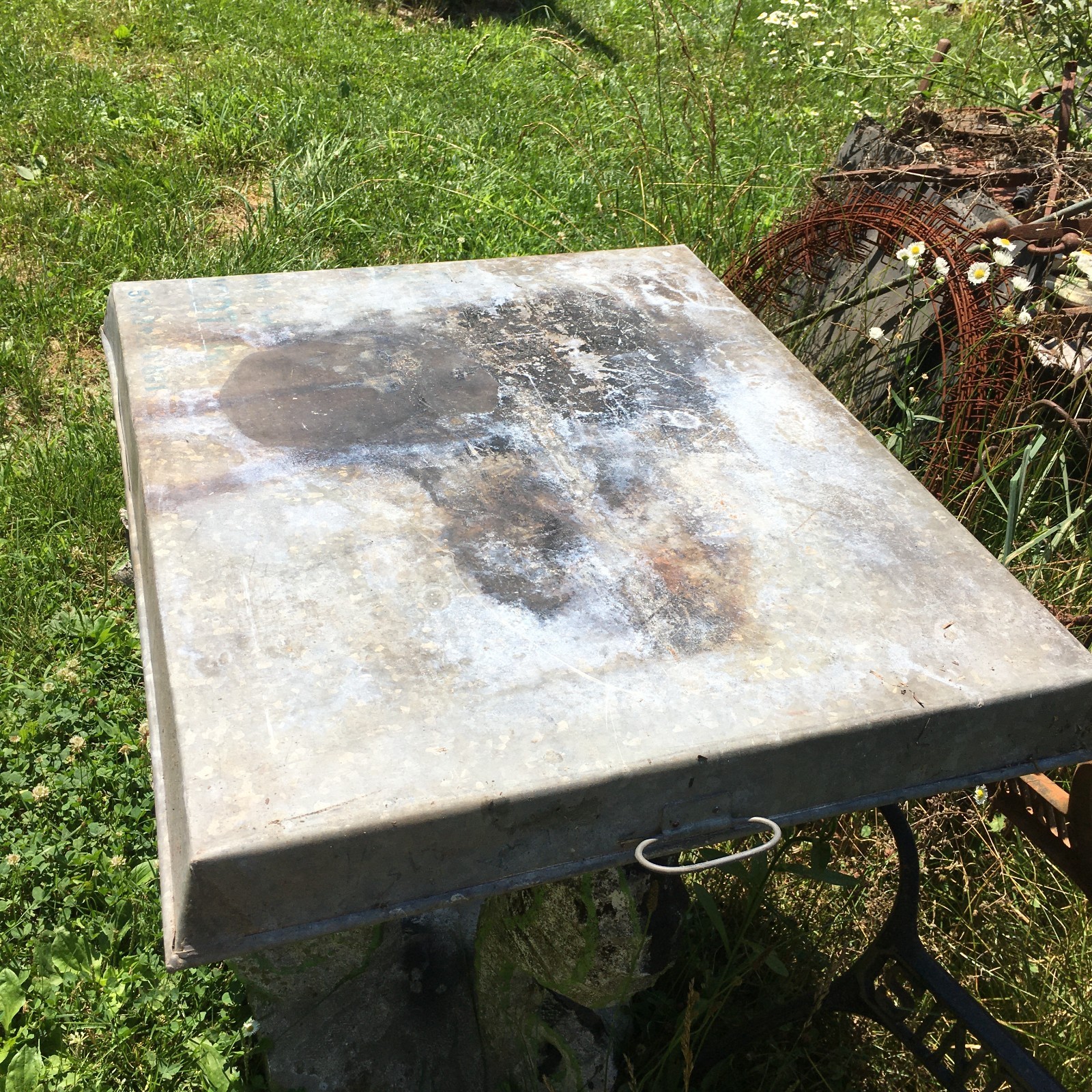 Galvanized oiL drip Tray with Handles stove cook tray 26 3/4 in x 23.5in x 2.5in